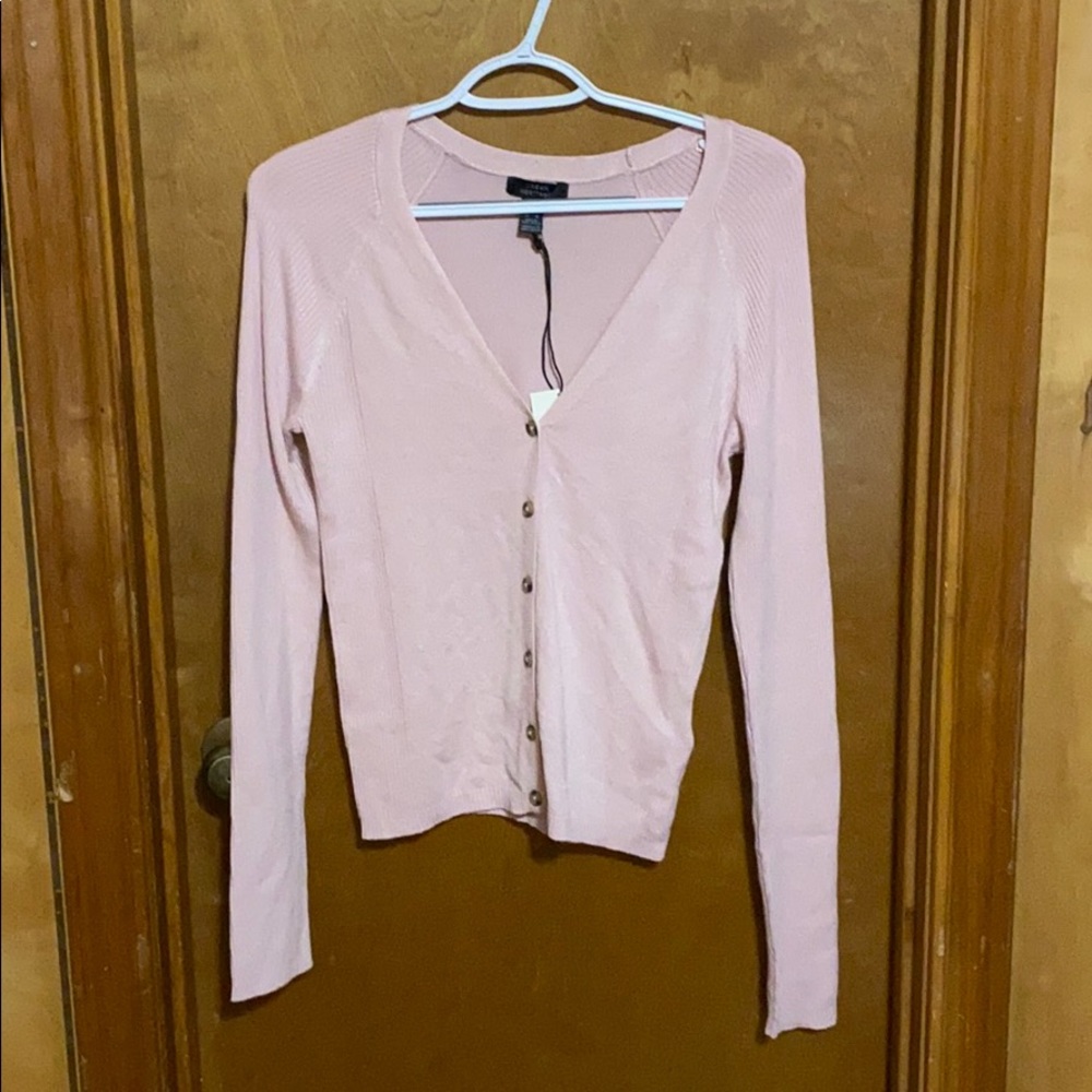 Pink Button Down Sweater